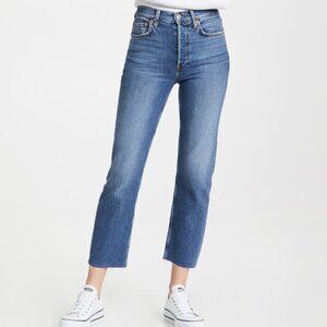 RE/DONE High Rise Comfort Stretch Stove Pipe Jeans  High Rise Comfort Stretch